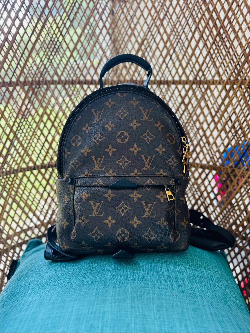 Louis Vuitton Brown Monogram Backpack with Gold Hardware